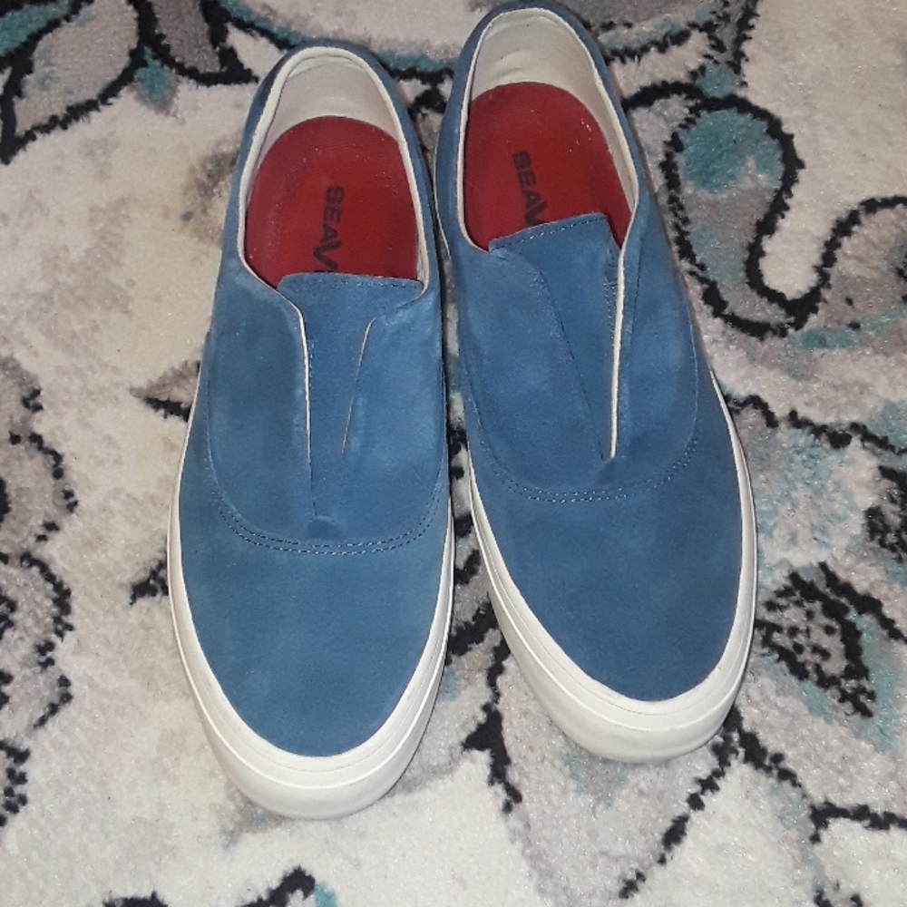 SeaVees blue suede Sunset Strip slipons